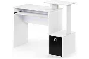 Furinno Econ Multipurpose Desk with Chair Set for Home & Office - White/Black