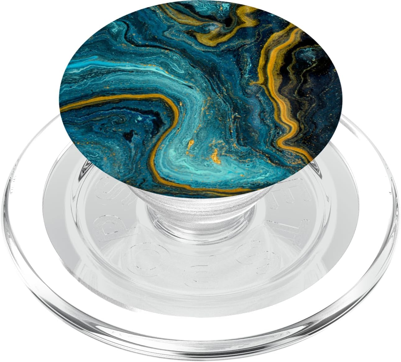 Abstract Teal Gold PopSockets MagSafe PopGrip for iPhone