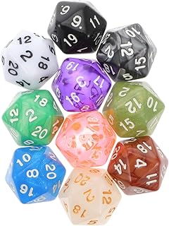 Hohopeti 10 Pçs Dados De 20 Lados Quebra-Cabeça Brinquedos Moldes De Número D20 Dados A Coleta De Dados 10 Jogos De Mesa De Dados De Lados Como Dados Adereços De Dados De Brinquedo De