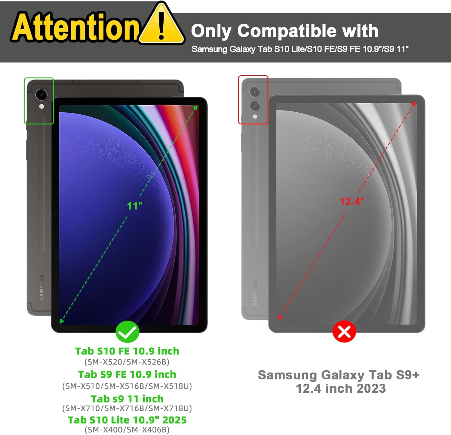 GOKOCO for Samsung Galaxy Tab S10 Lite/S10 FE/S9 FE 10.9"/Tab S9 11" Keyboard Case,Magnetic Detachable Wireless Bluetooth Case with S Pen Holder-Green
