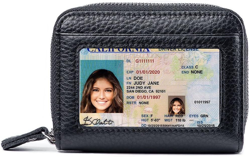 RFID Blocking Leather Wallet for Women,Excellent Women's Genuine Leather Credit Card Holder