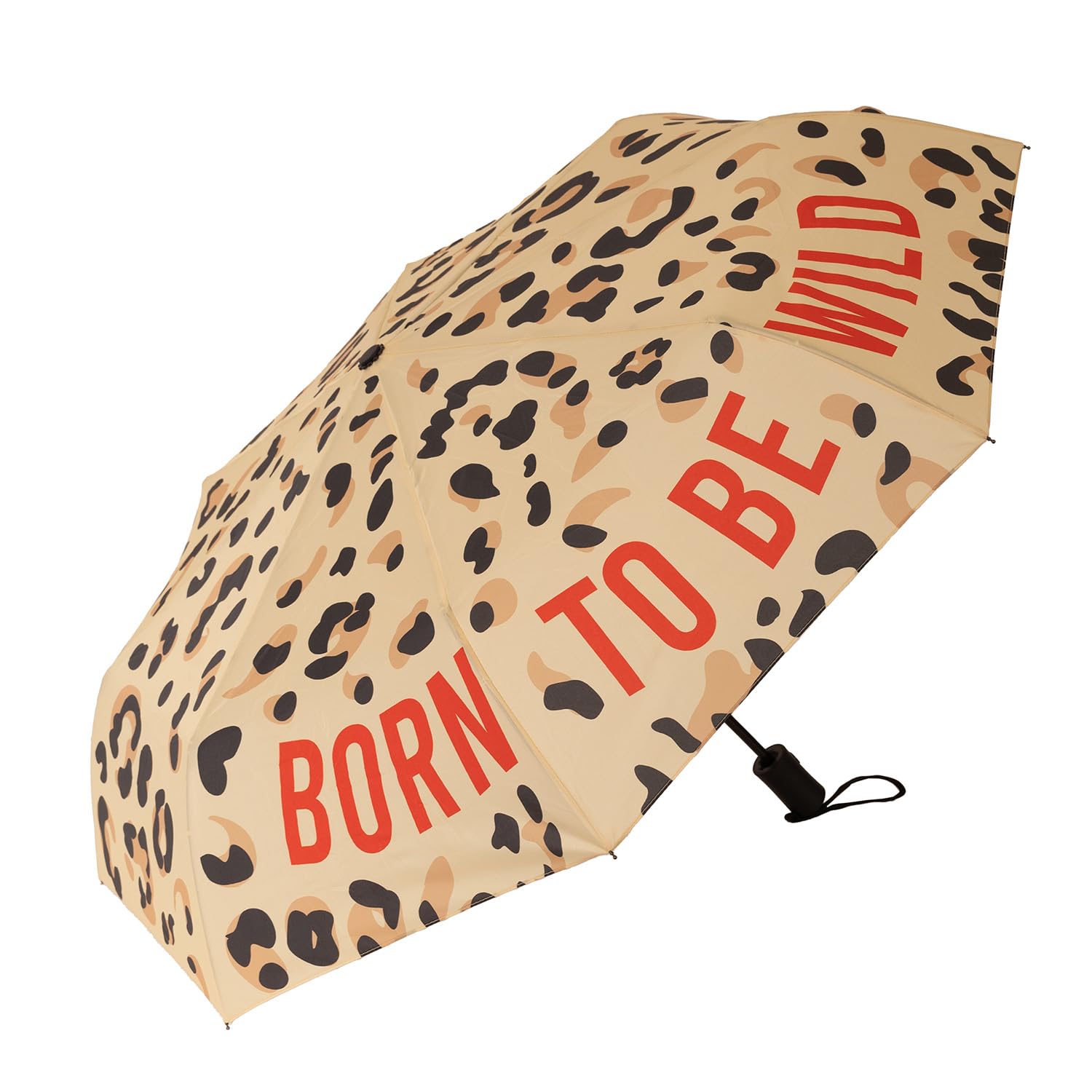Fisura – Składany parasol damski "born to be wild” w zwierzęcy wzór, mały parasol damski automatyczny przeciwwiatrowy, kompaktowy rozmiar podróżny, średnica po otwarciu 96 cm