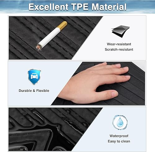 Miniatura 7 de Mixsuper Liner Alfombrillas compatibles con Toyota Tundra CrewMax Cab 2014-2021, forros para todo tipo de clima, accesorios duraderos de primera y