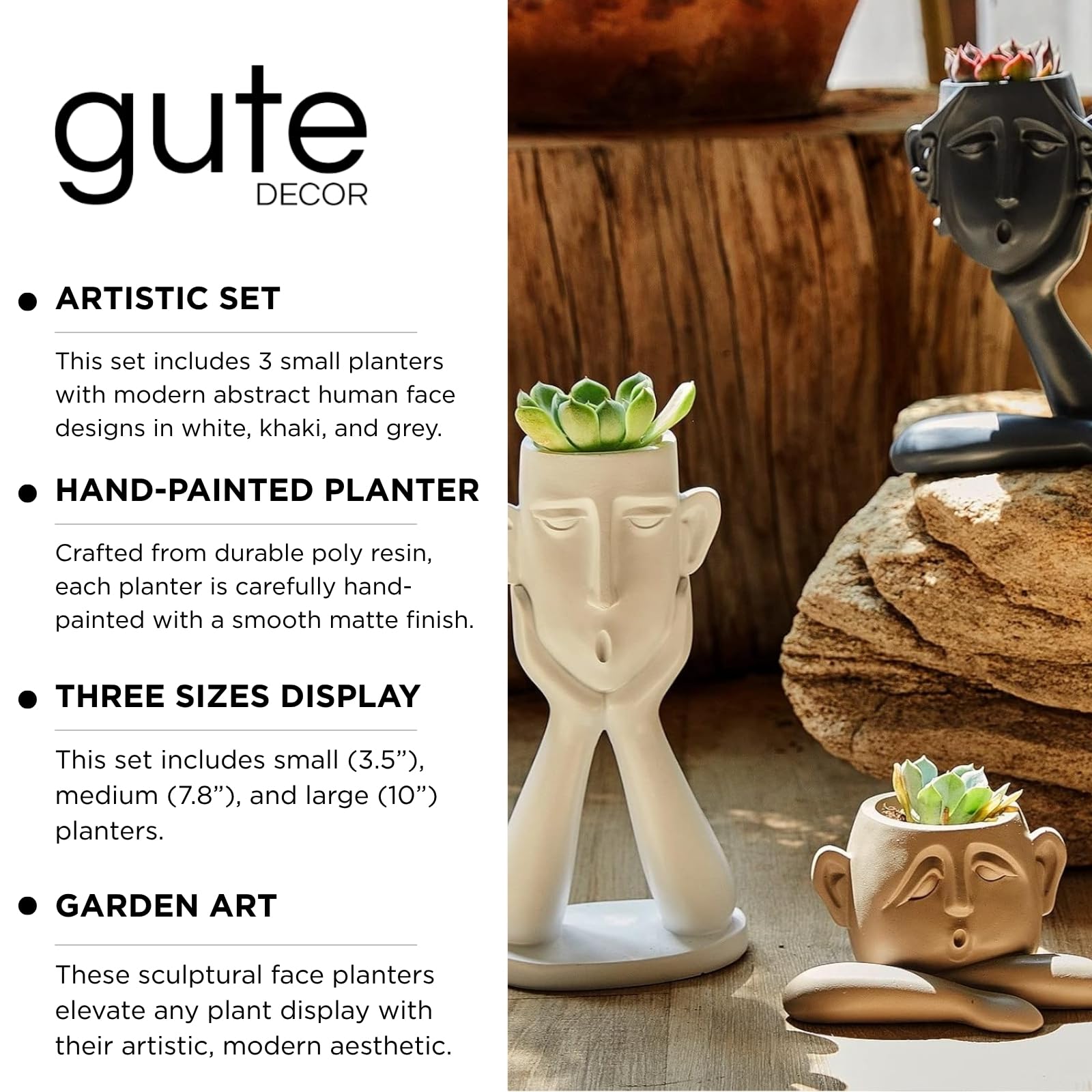 Amazon.co.jp: GUTE ヒューマンフェイス型多肉植物&フラワー