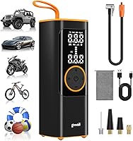 Vista 1 de Compresor de aire portátil para inflador de neumáticos, compresor de aire portátil 4 veces más rápido con medidor de presión digital, luz LED