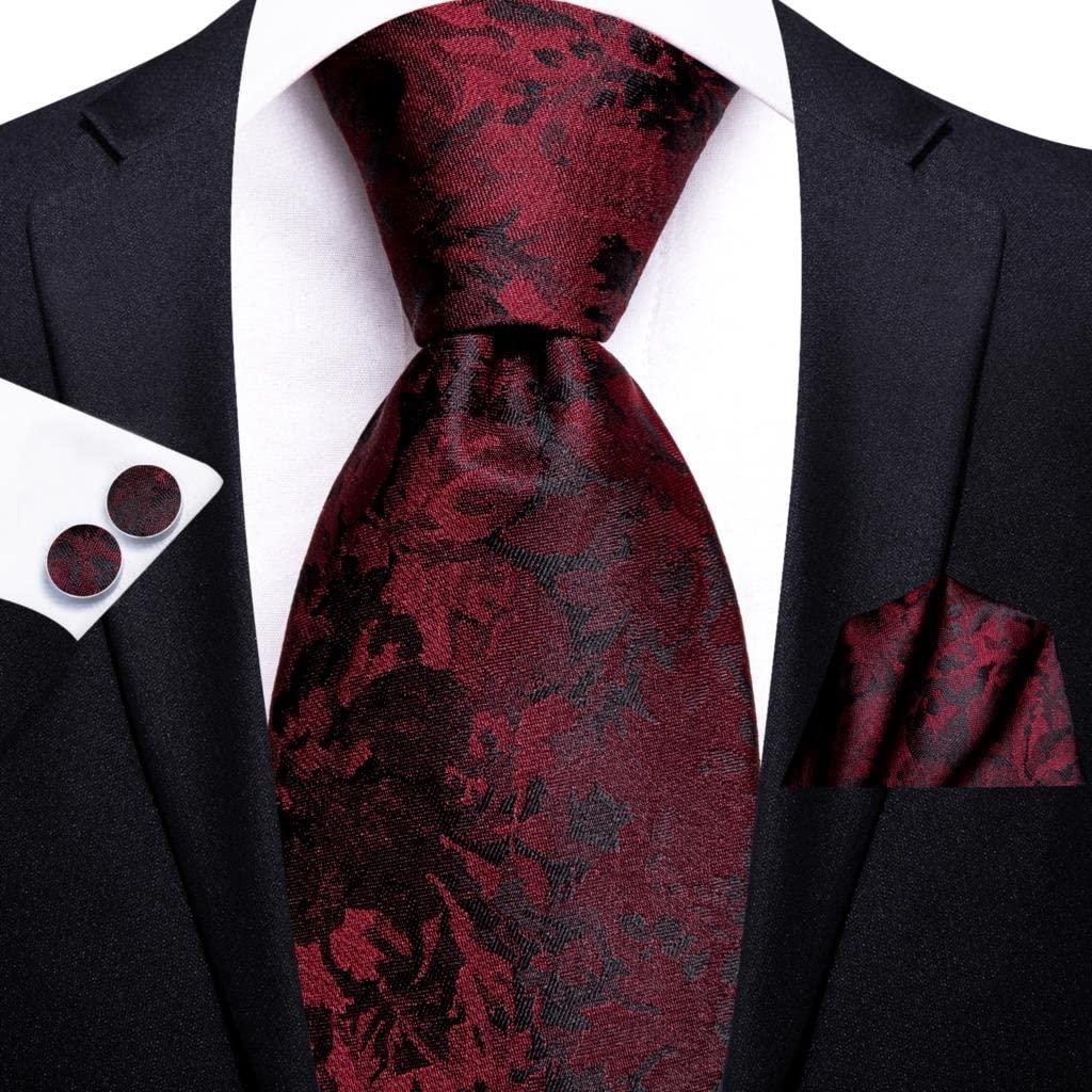 Corbata Corbata de Boda de Seda a Rayas para Hombre Corbata para Hombre Conjunto de Gemelos y pañuelo Fiesta de Negocios