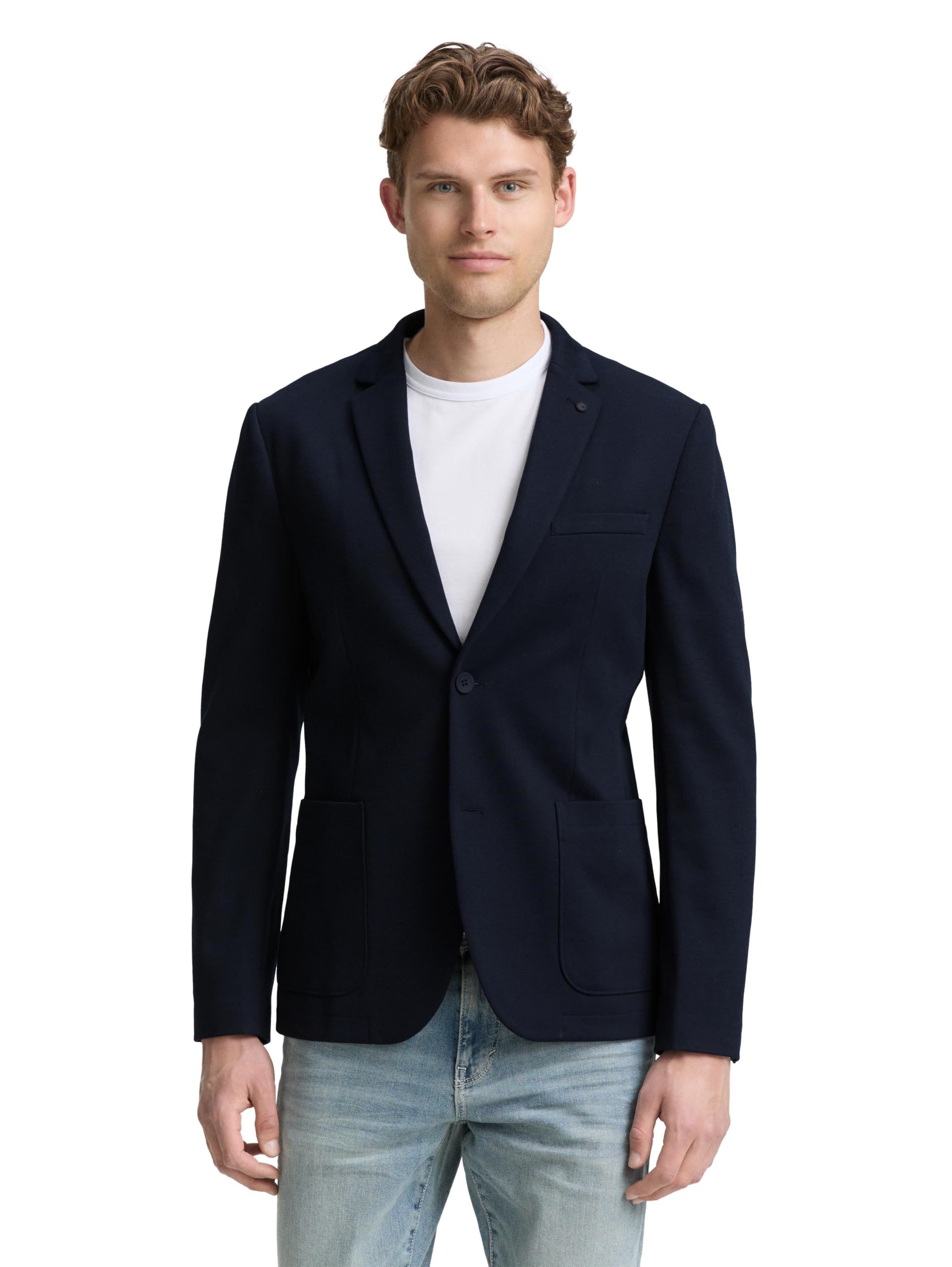 Tom Tailor Herren 1047273 Regular Fit Piqué Blazer