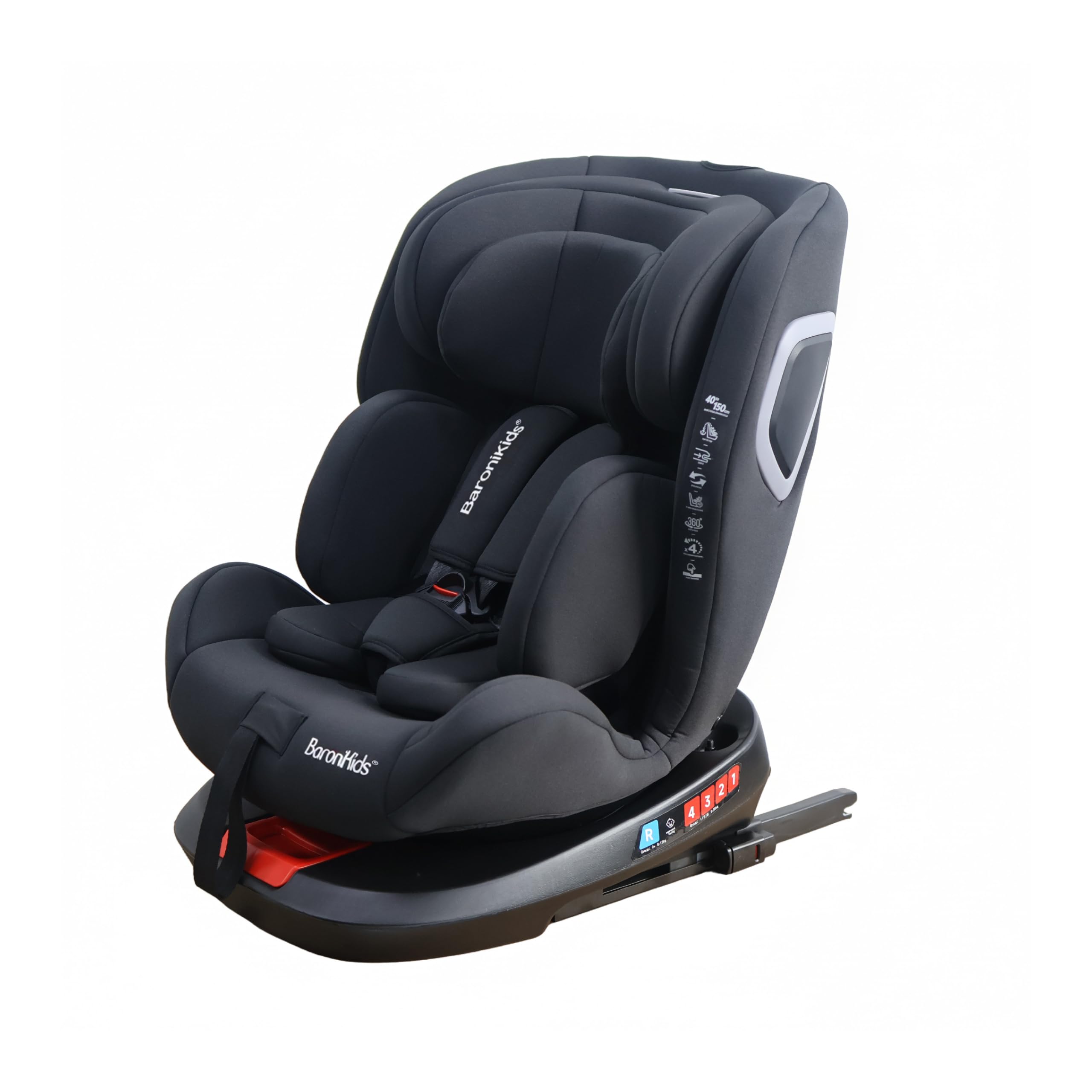 Seggiolino Auto i-Size 40-150 cm ISOFIX Girevole 360° Reclinabile, Dalla Nascita fino a 12 Anni (Standard + Isofix)