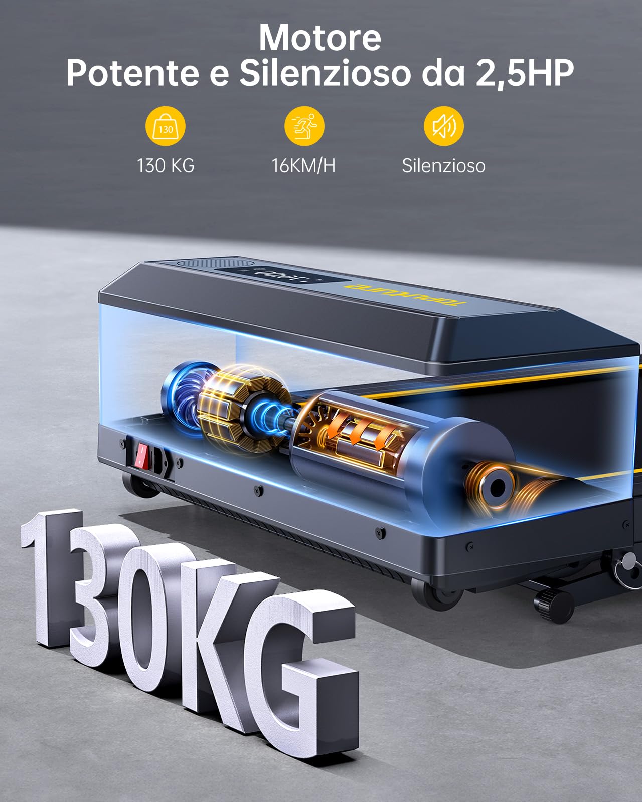 Tapis Roulant Elettrico Pieghevole 1-16km/h, Tapis Roulant con 12% Pendenza, Salvaspazio per Casa e Ufficio, Doppio Display LED, Cardiofrequenzimetro, 12 Programmi, APP e Telecomando