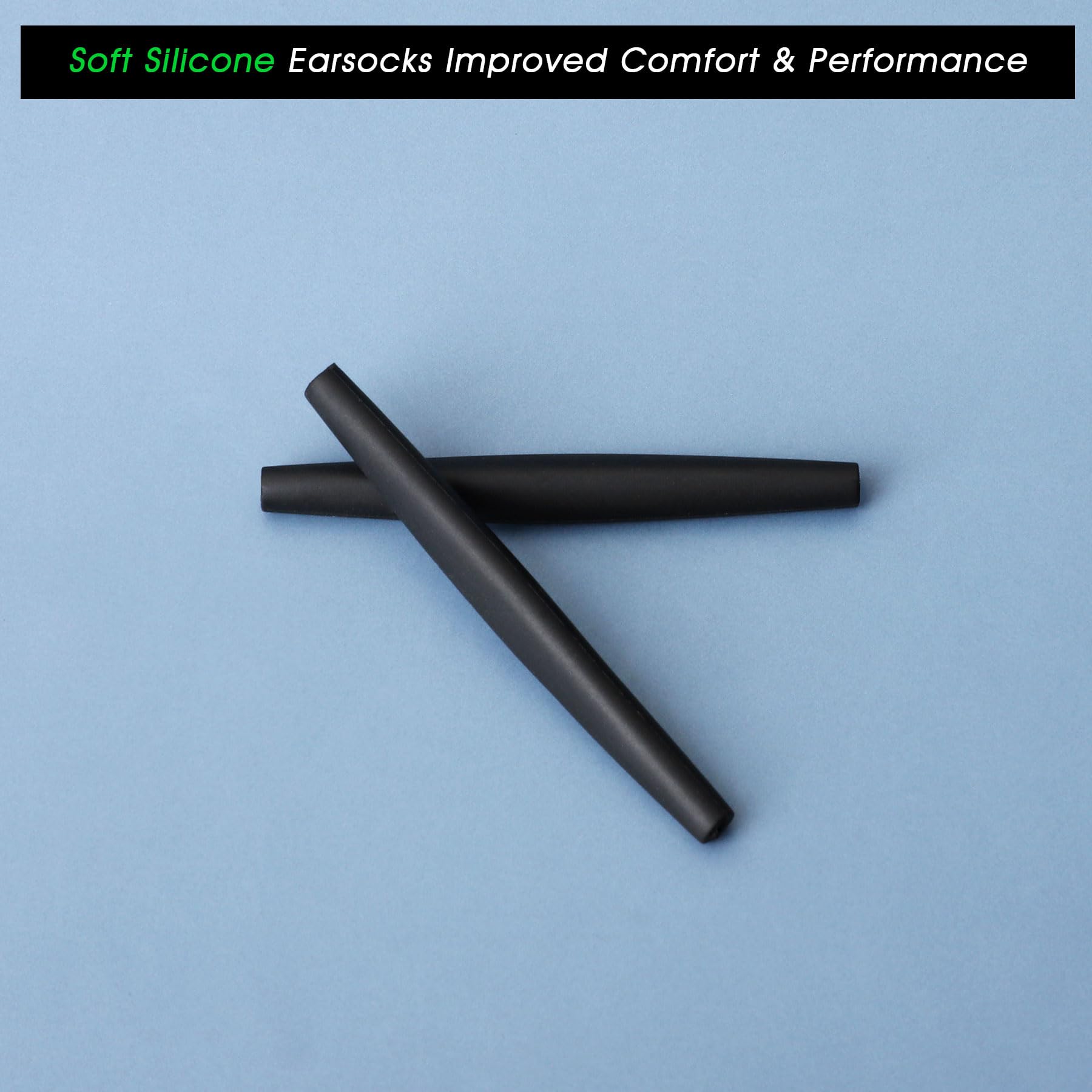 Acefrog 2 Pairs Upgraded Replacement Temple Sleeve Ear Socks for Oakley Crosshair New 2012 OO4060, Crosshair 1.0 2012 OO4005, OO4069, OO6014, Sunglasses, Perfectly Fit, Black