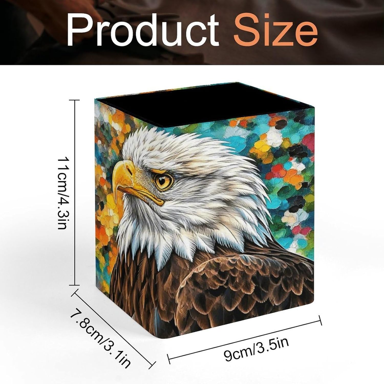 Bald Eagle Pen Holder Office Supplies for Desk Storage image 2