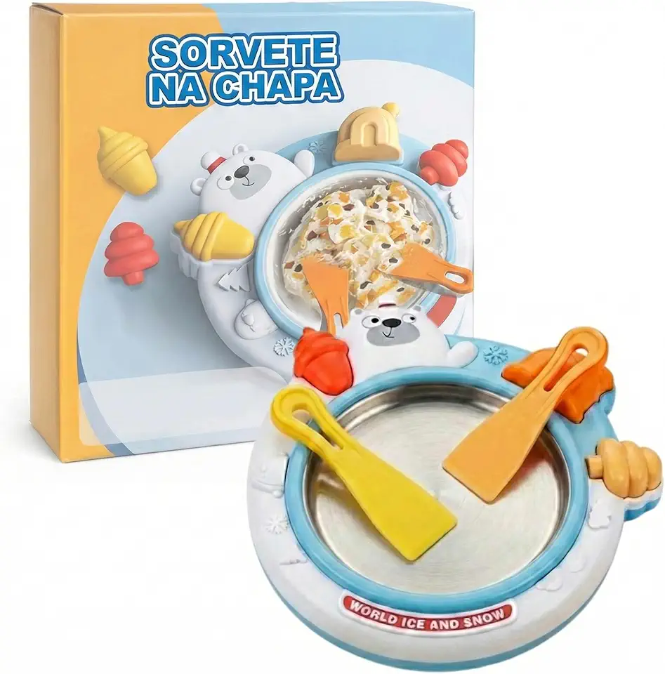 Máquina De Sorvete Na Chapa Infantil Do Urso Brinquedo Educativo DIY Sem Pilhas e Sem Eletricidade 3+ Anos