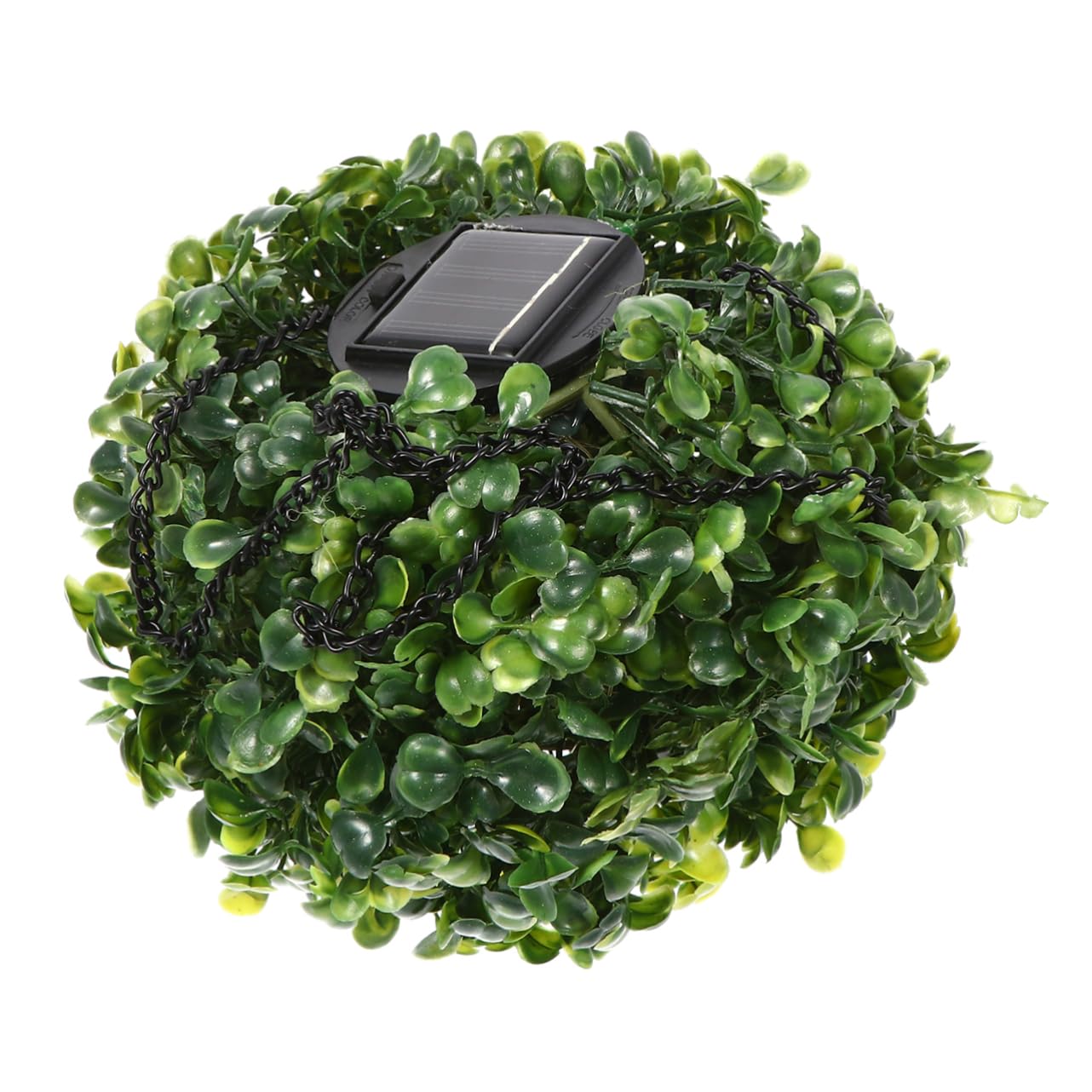 KONTONTY 1pc Lantern Solar Lamps Outdoor Hanging Solar Lights Decorative Light Topiary Plant Faux Boxwood Leaves Topiary Ball Light Solar Hanging Light Faux Plants Chandelier Abs Artificial