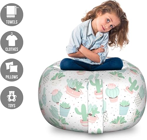 Miniatura 170 de Lunarable Silla de almacenamiento para adolescentes, coloridos patines de estilo retro, para actividades juveniles, para niñas y niños, divertido