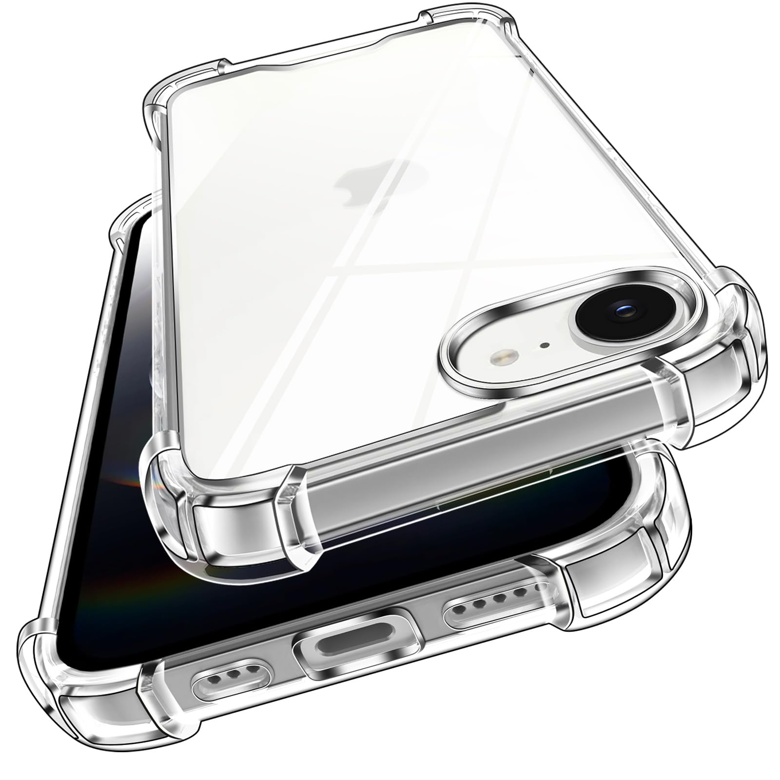 iVoler Anti Ingiallimento Chiaro Cover per iPhone SE 2022/2020 (3. / 2