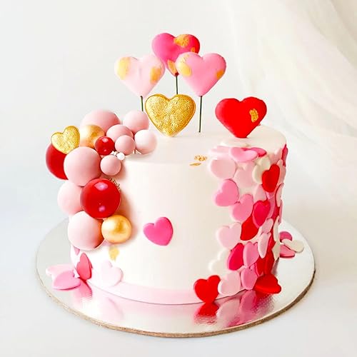 Miniatura 8 de 42 piezas de decoración para tartas de bolas, mini bolas, decoración de tartas, decoración de tartas de corazón, bolas para decoración de tartas,