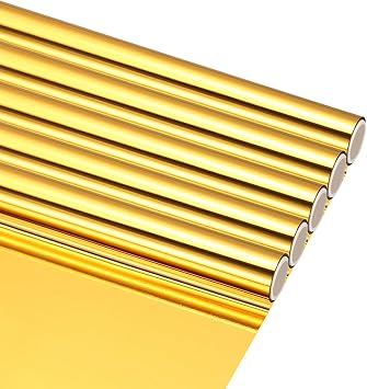 MECCANIXITY 5PCS Heat Activated Foil Transfer Sheets 6" x 10ft Gold
