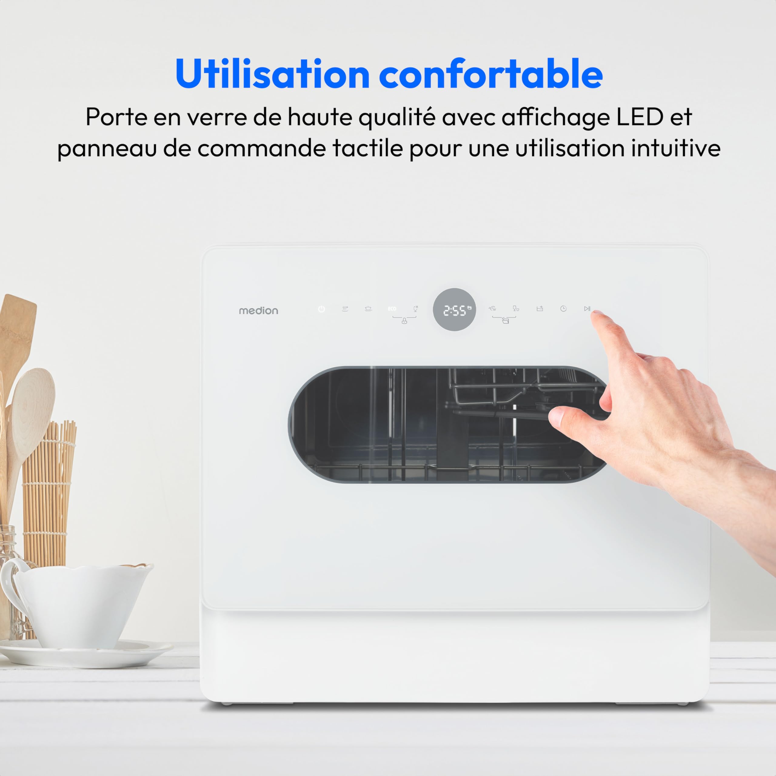 MEDION Mini lave-vaisselle DWT51 5 couverts 7 programmes départ différé