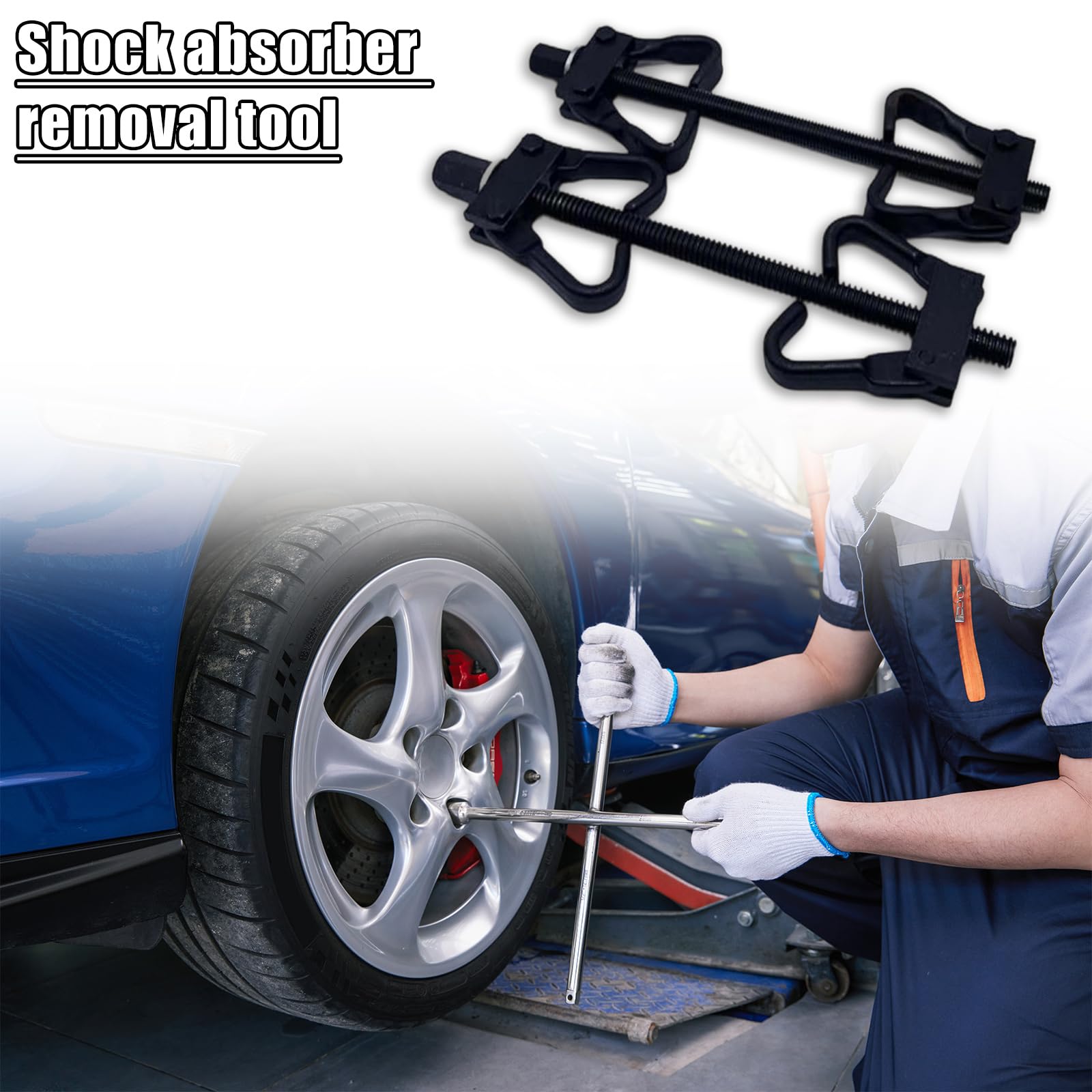 Juego de herramientas de compresor de muelle amortiguador para reparación de automóviles, accesorios de mantenimiento automático, accesorios portátiles para estancias