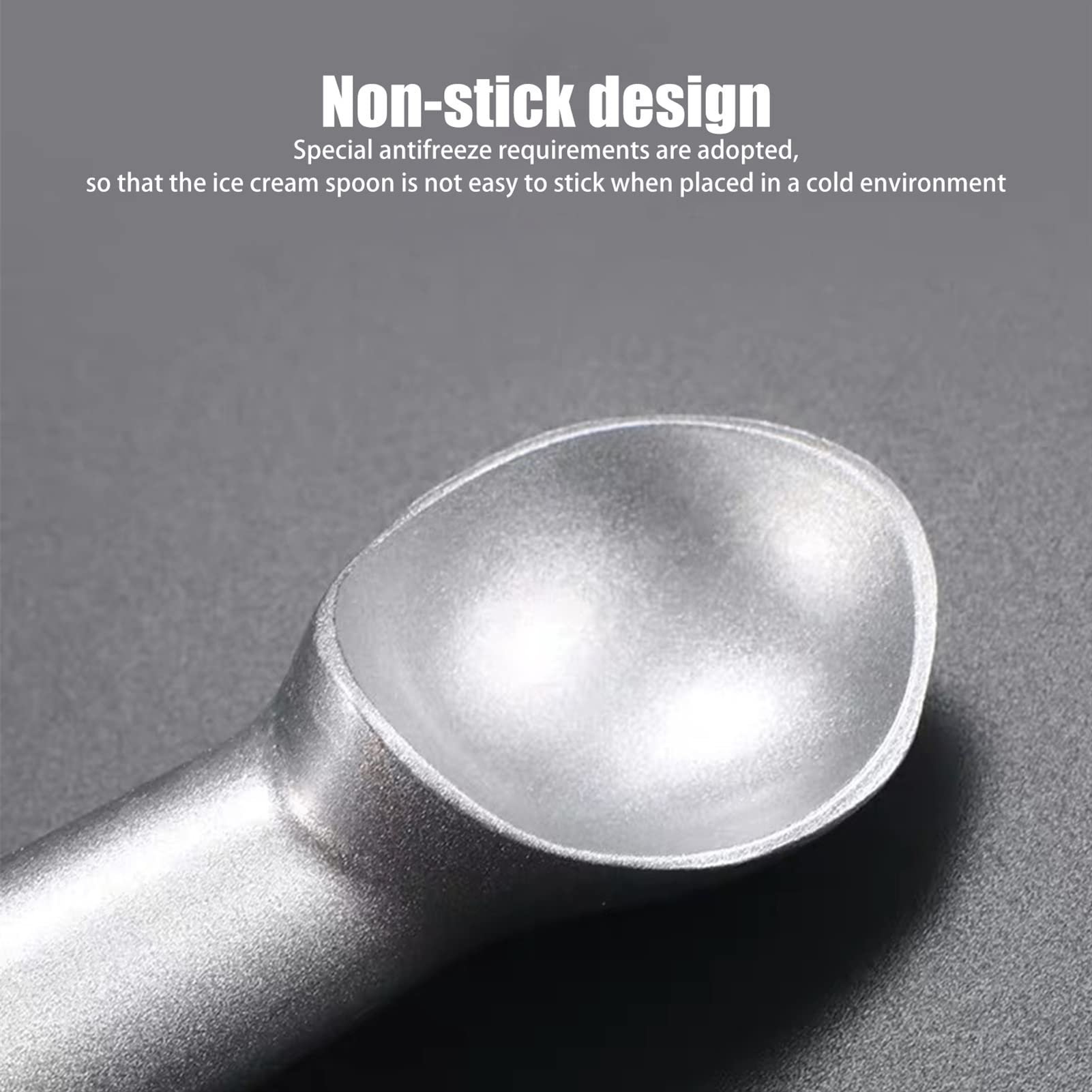 Cuillère à Glace, 2 pièces, cuillères à Glace empilées, Pelle à Glace en Acier Inoxydable, Machine à Boules de Glace antiadhésive pour Fruits, cuillère à Glace à la pastè，2pcs B