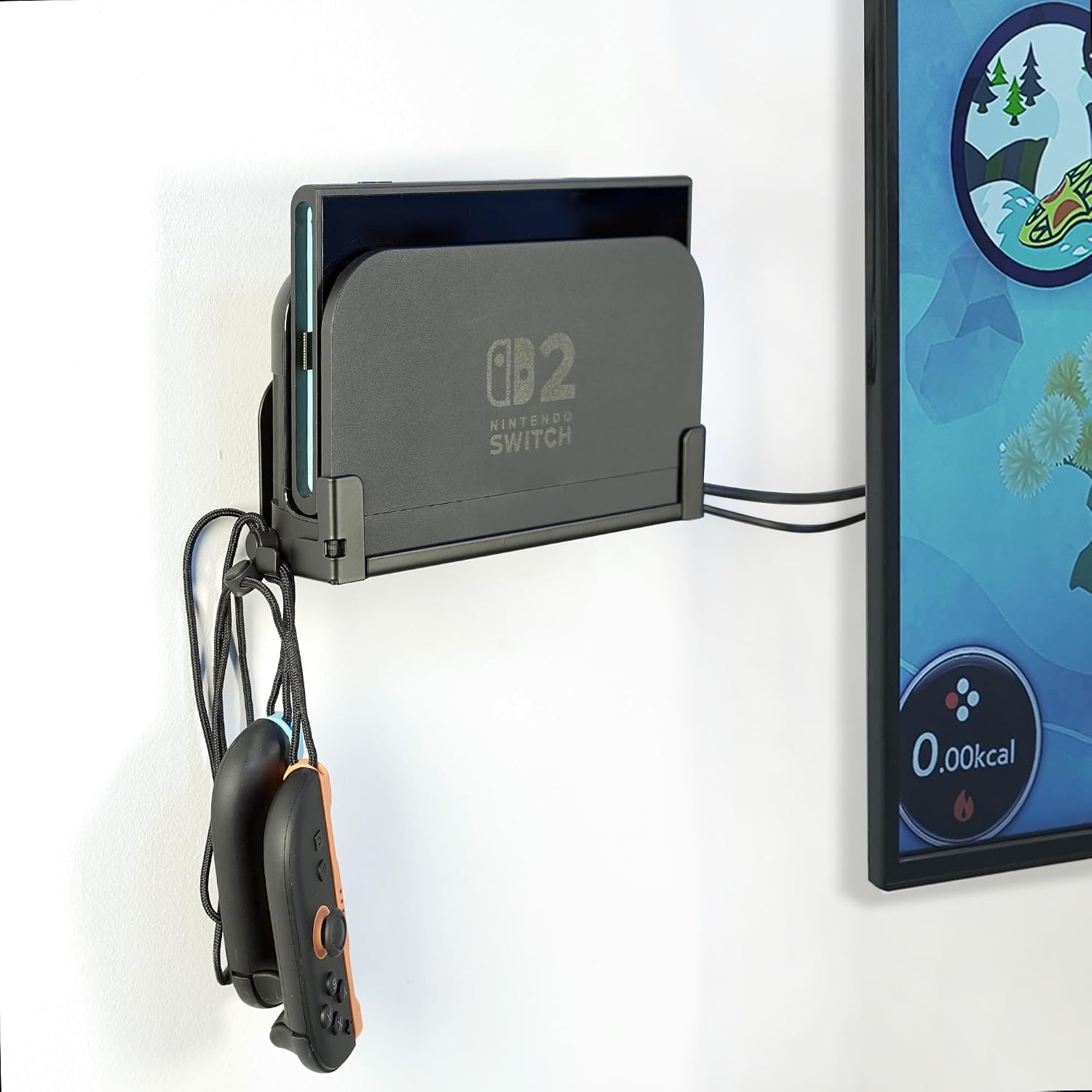 Monzlteck Wall Mount Bracket for Switch 2 Dock, Left Side TV Mount, Metal Construction, Space-Saving Design