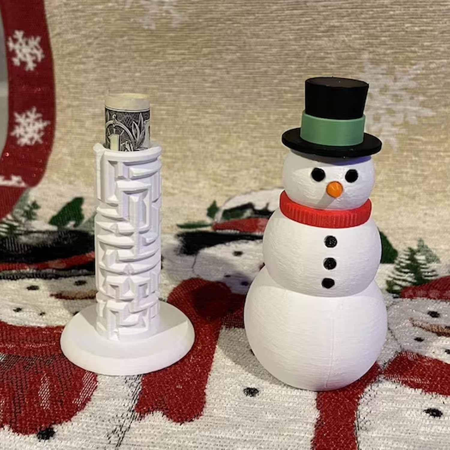 Snowman Money Puzzle Box for Cash Gift Fun Christmas Cash Maze Gift Box Money Holder for Kids Teens Adults 3D Puzzle Box with Hidden Compartment Holiday Stocking Stuffer