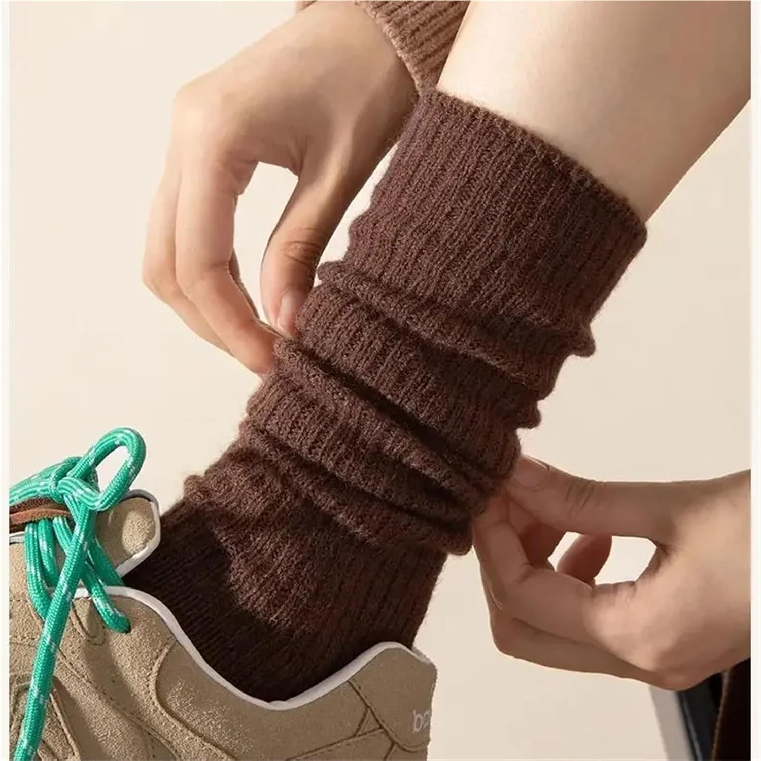 Over The Knee Socks 4 pair Soft Wool Long Socks Women Autumn Winter Cashmere Solid Knitted Stocking For Women