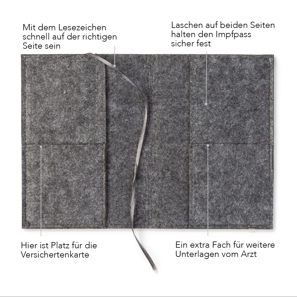 Portadocumenti In Feltro Per Libretto Sanitario E Passaporto - Con Elastico, Scomparti, Regalo Neonati - Foto 6