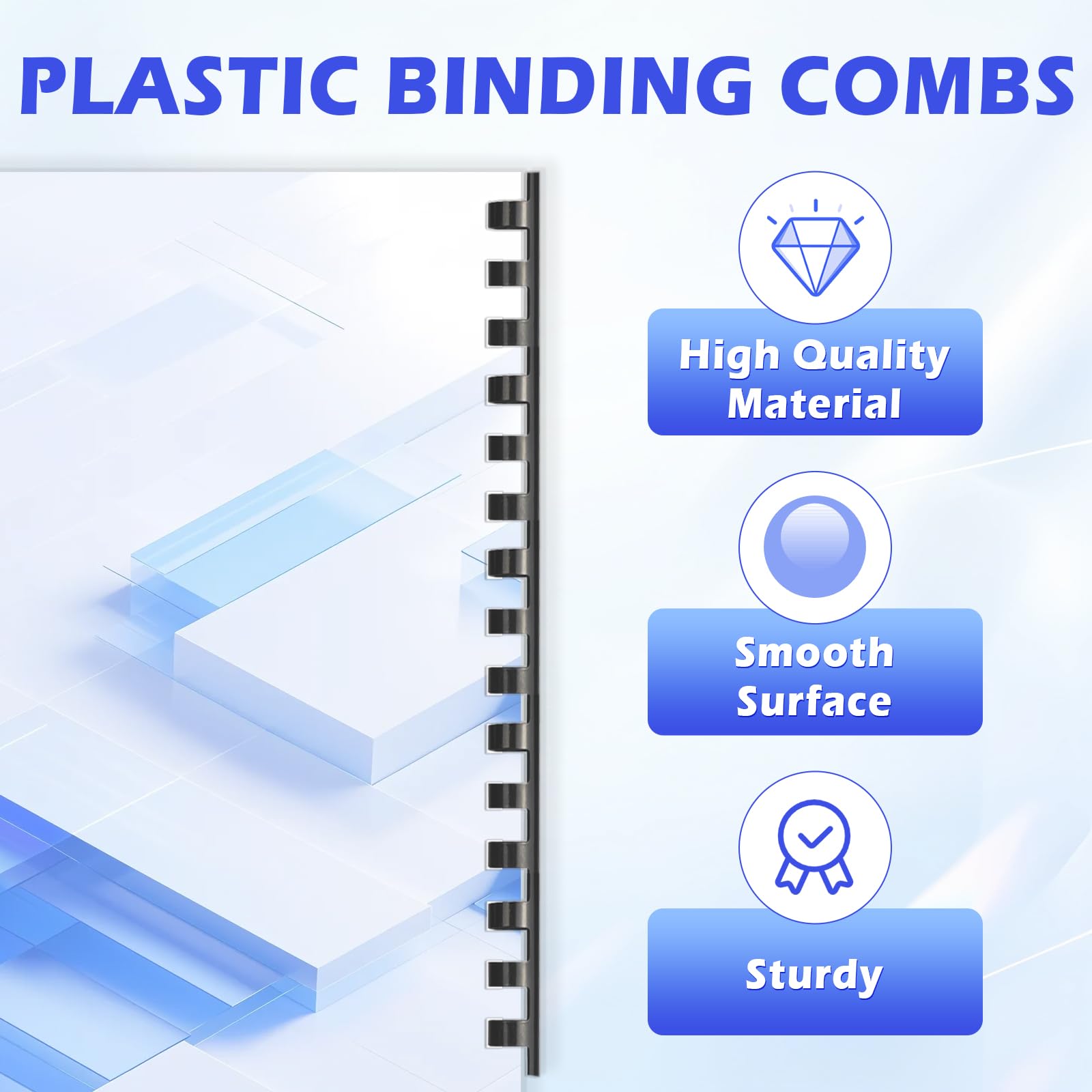 Amazon.com : TOTiyea 100 Pack 19 Ring Plastic Binding Combs, 5/8 Inch  Diameter, 125 Sheet Capacity, Letter Size, Black Comb Binding Spines :  Office Products