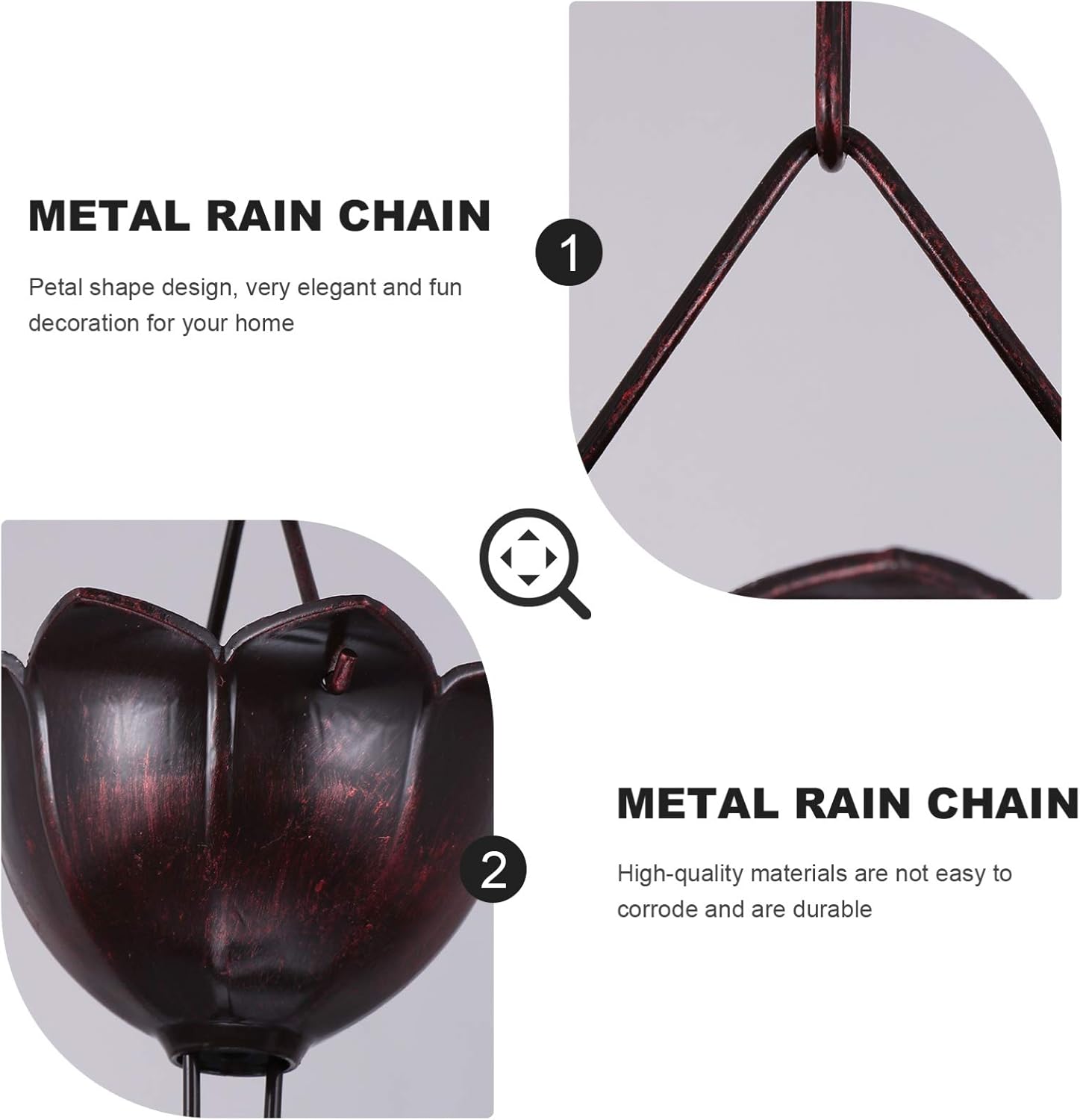 1m Modern Rain Chain Garden Rain Chains Metal Roof Corner Flower Style