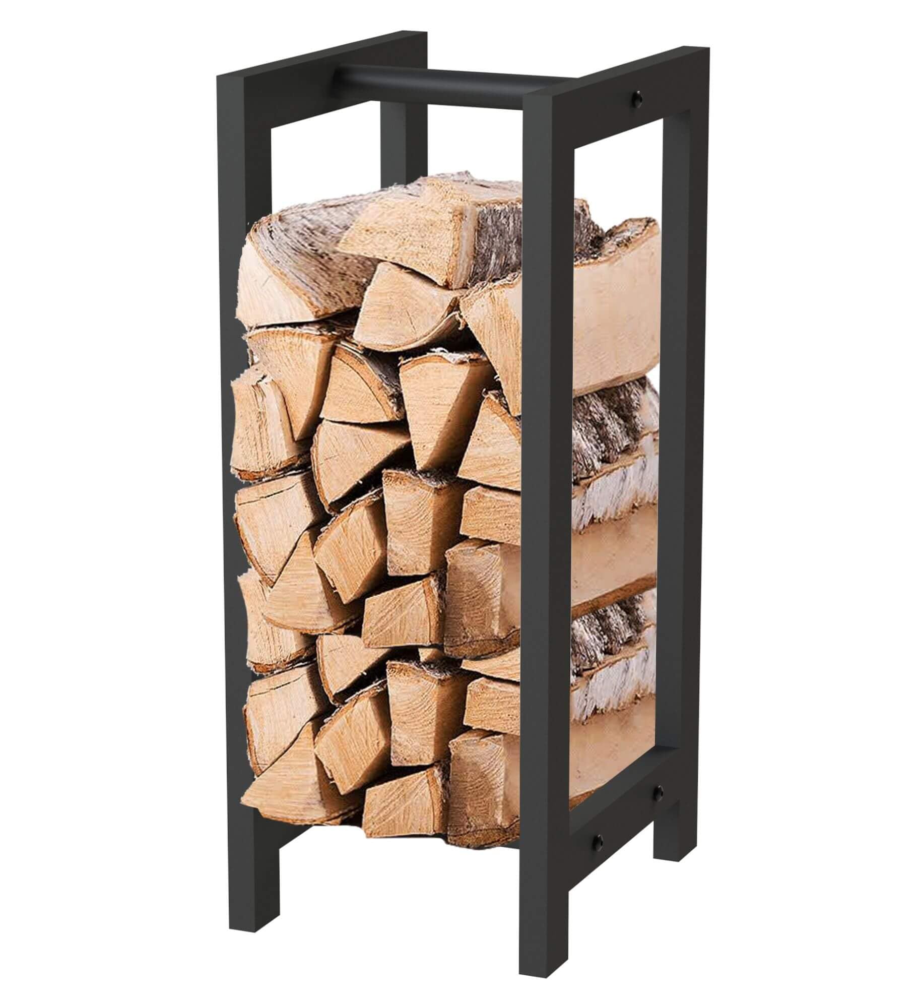 DanDiBo Kaminholzregal Innen Metall Schwarz Stehend Kaminholzständer 96467 Kaminholzhalter Brennholzregal Feuerholzregal