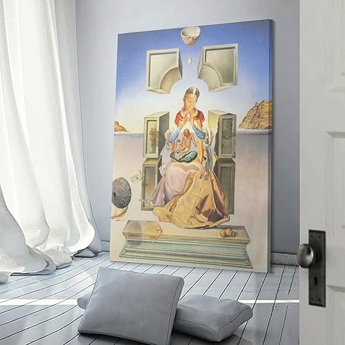 Vista 27 de 40 pinturas famosas de Dali - Salvador Dalí - El Ángelus arquitectónico del mijo - Póster artístico en lienzo y arte de pared, póster moderno