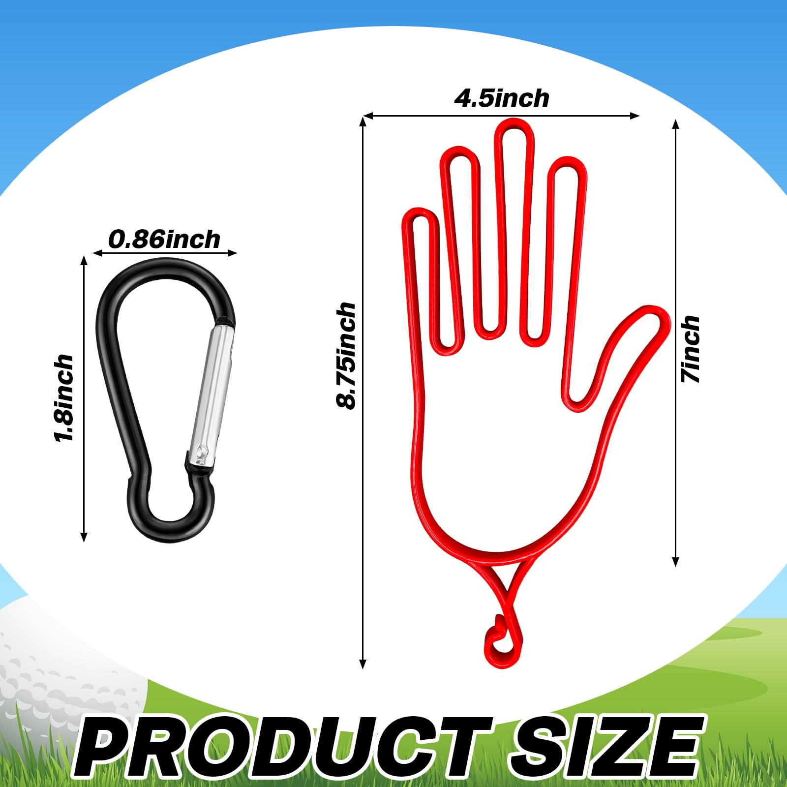 Simgoing 6 soportes para guantes de golf con 6 ganchos de metal para colgar, guantes de golf, soporte para guantes de golf, estante de secado de guantes, accesorios de herramientas moldeadoras para
