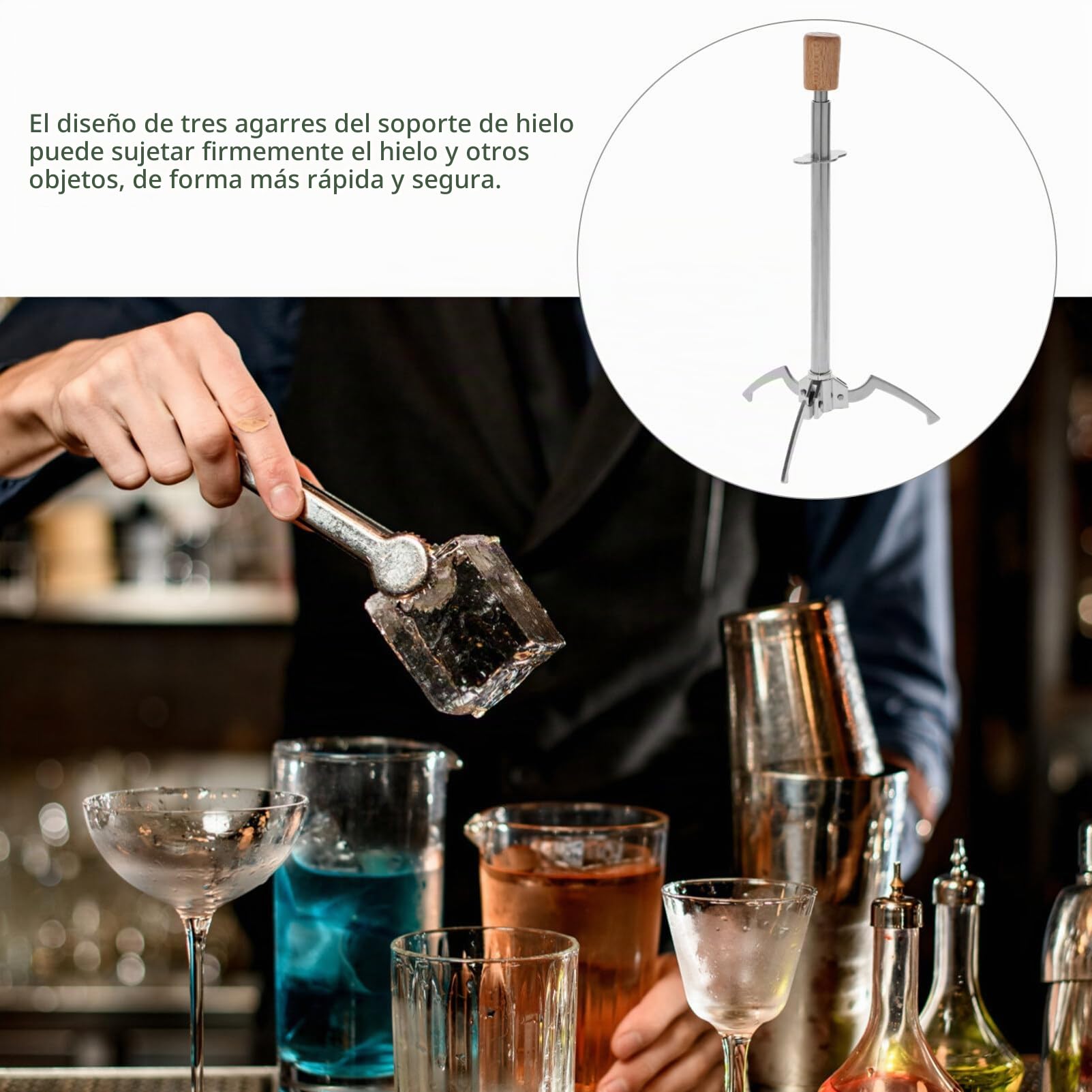 Alipis Pinza De Hielo De Acero Inoxidable Multifuncional Con Diseño Triangular Para Cubitos De Hielo Y Alimentos Pinzas De Cocina Antideslizantes Para Bar Buffet Y Uso Diario
