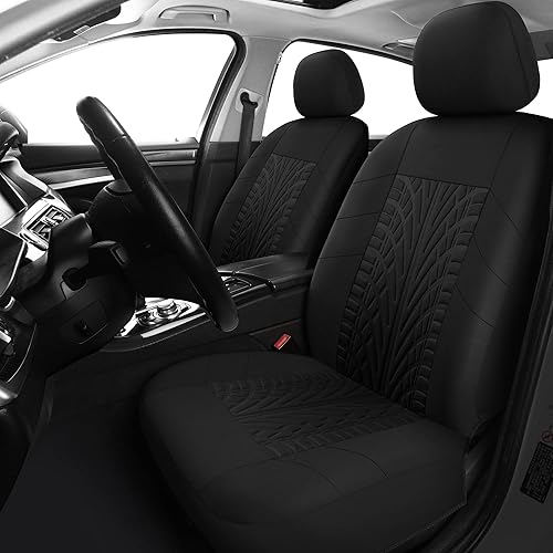 VarCozy - Fundas de asiento delantero de automóvil, fundas universales de tela transpirables y lavables para SUV, sedán, camioneta, fundas
