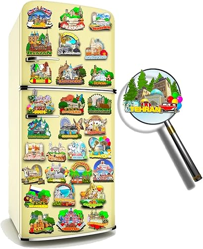 Miniatura 4 de Imán de Irán Teherán para nevera de madera 3D, monumentos de viaje, coleccionables, recuerdos, decoración hecha a mano -662