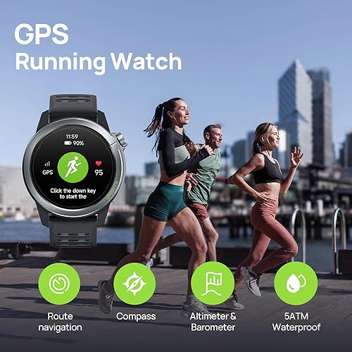 Miniatura 3 de mibro GS Active2 - Reloj inteligente para correr AMOLED de 1,32 pulgadas, ligero, reloj GPS deportivo de maratón con guía de entrenamiento y