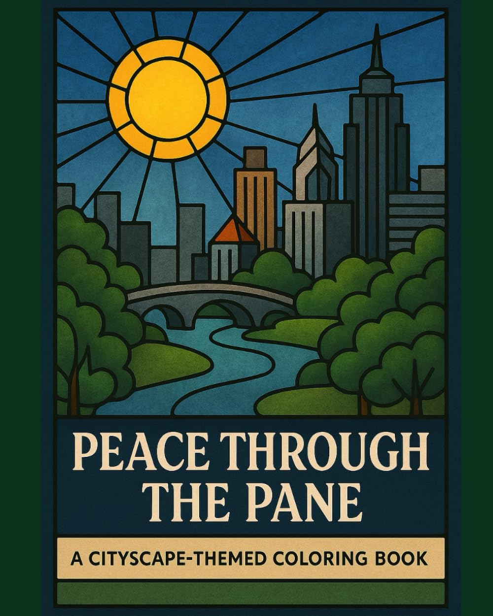 A Cityscape-Themed Coloring Book: Peace Through the Pane