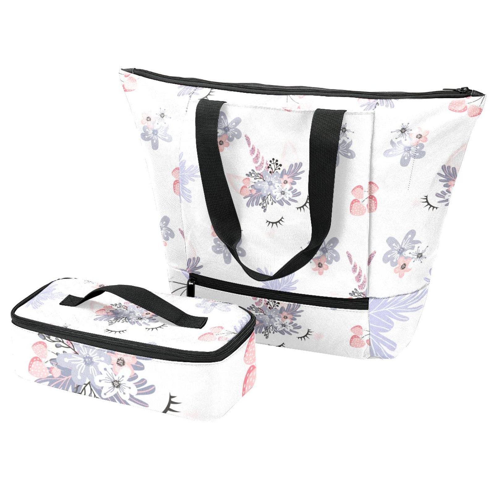 Boîte à déjeuner et sac fourre-tout fleuri pour vos pauses repas au travail et pique-niques