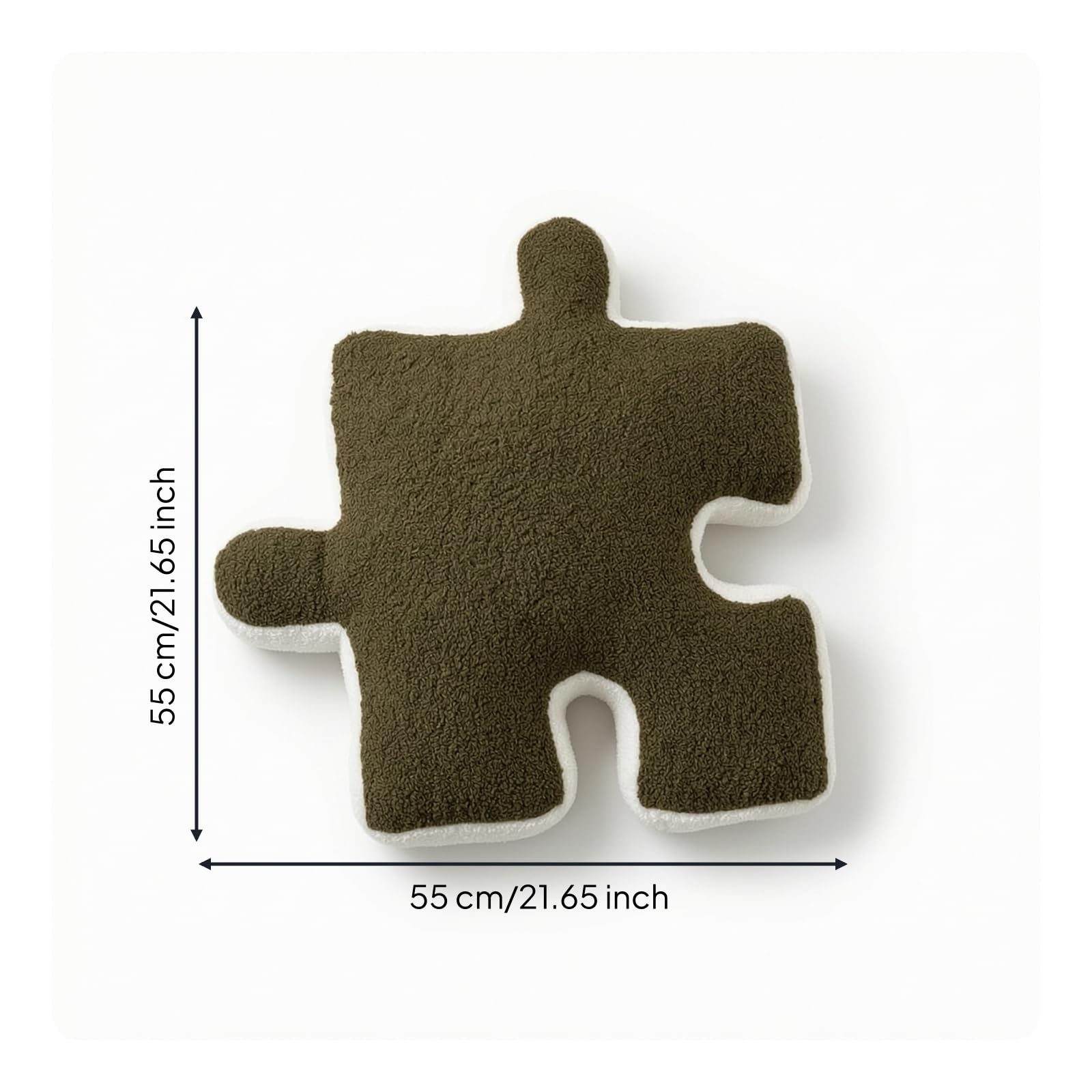 Cojín con Forma Puzzle Suave Cojín Boucle Morno Almohada Piso con Forma Rompecabezas para Dormitorio, Negro