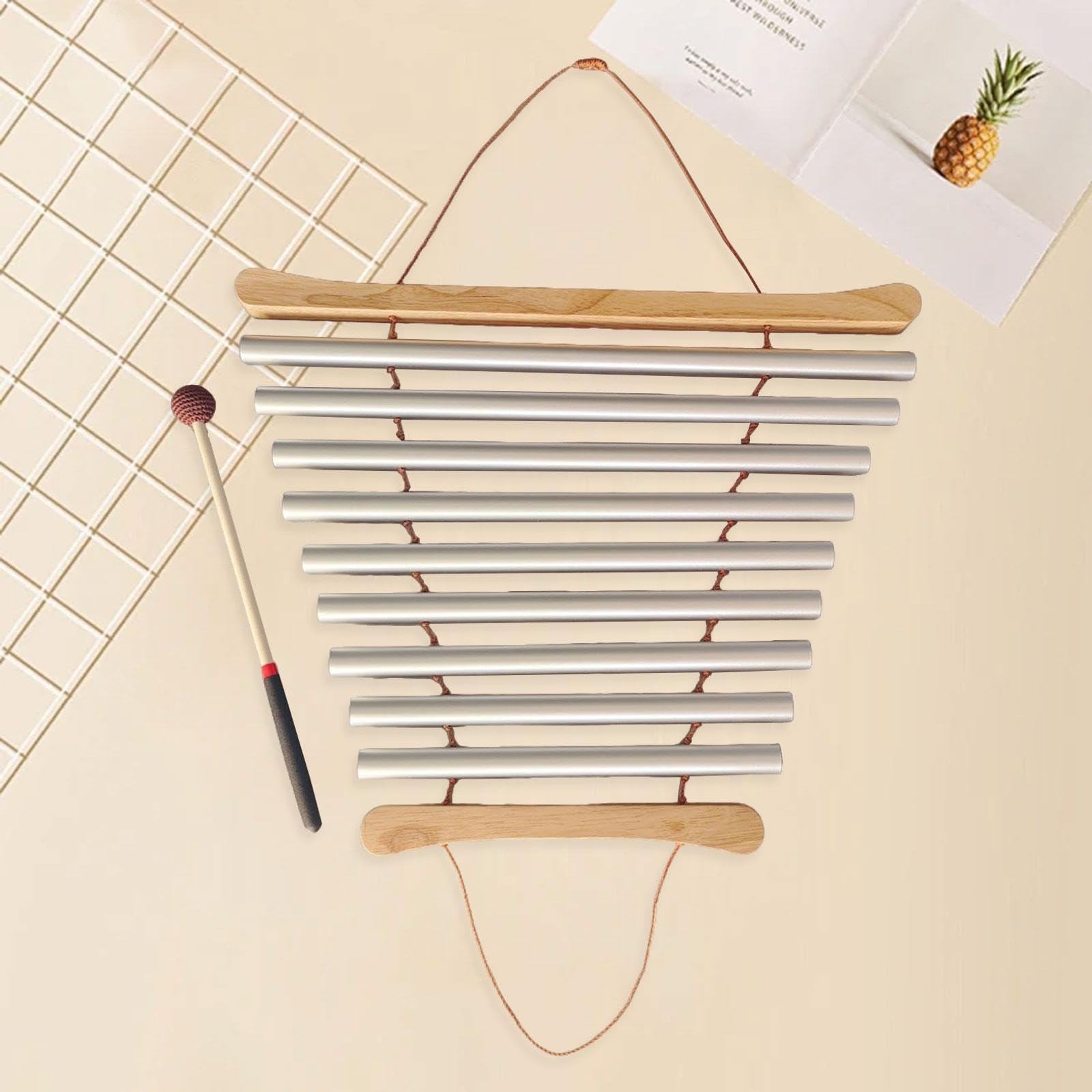 Bar Chime Instrument Carillon Main Solo Percussion Éducative Cloche Musicale avec Maillet Assurant un Son Riche Adapté pour Méditation