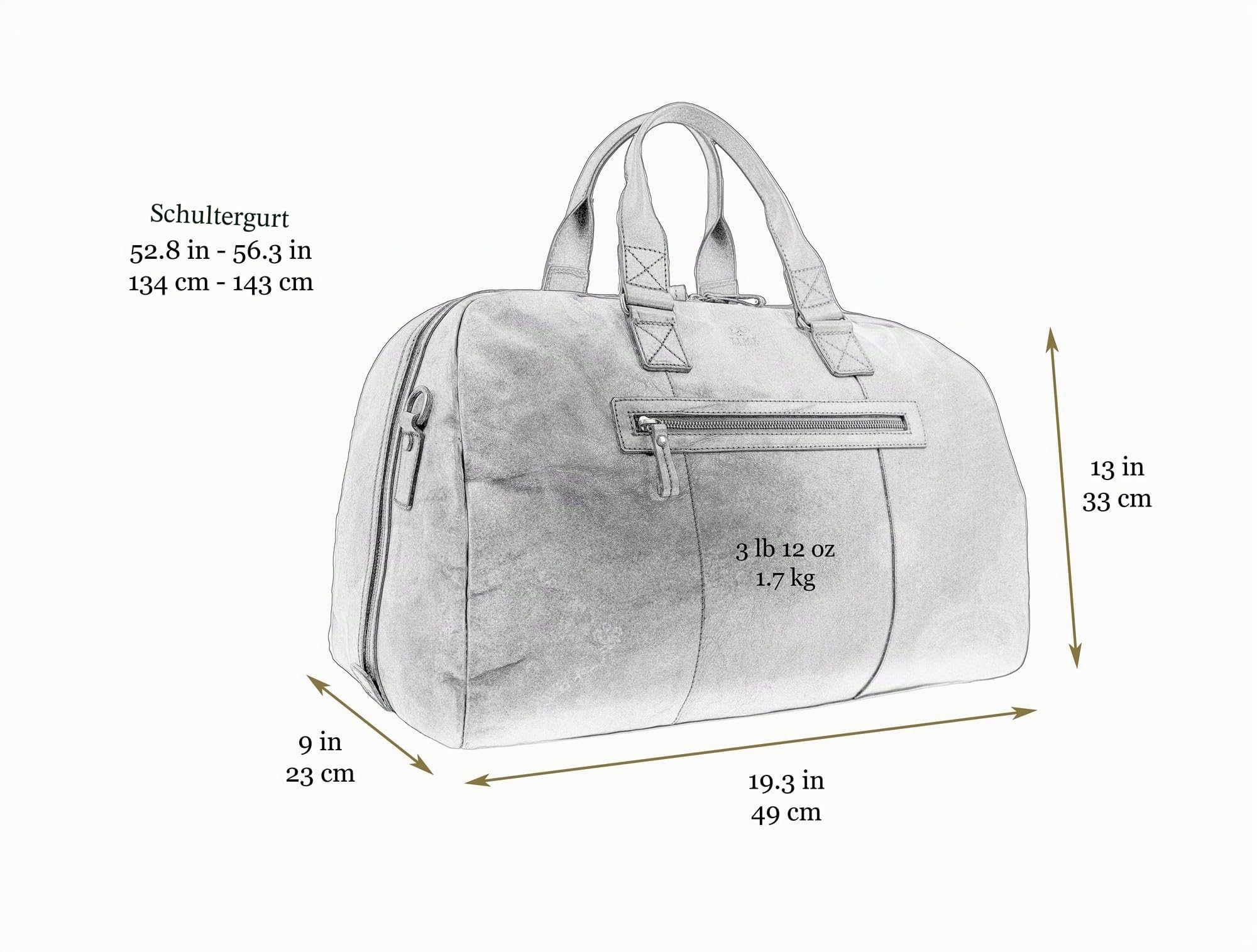 Time Resistance Leder Reisetasche – Duffel Tasche aus Vollnarbenleder – Gym Sporttasche für Herren und Damen – Übernachtungs- oder Wochenendtasche – Weekender Tasche – Gepäcktasche Bag aus Leder
