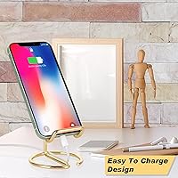 Vista 16 de Paquete de 2 soportes para teléfono celular para escritorio, bonito soporte de metal dorado para teléfono celular, accesorios de escritorio
