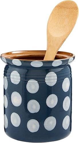 Miniatura 2 de Mud Pie Dotted Juego de Utensilios, 5.0 in(de) diámetro x 6", azul