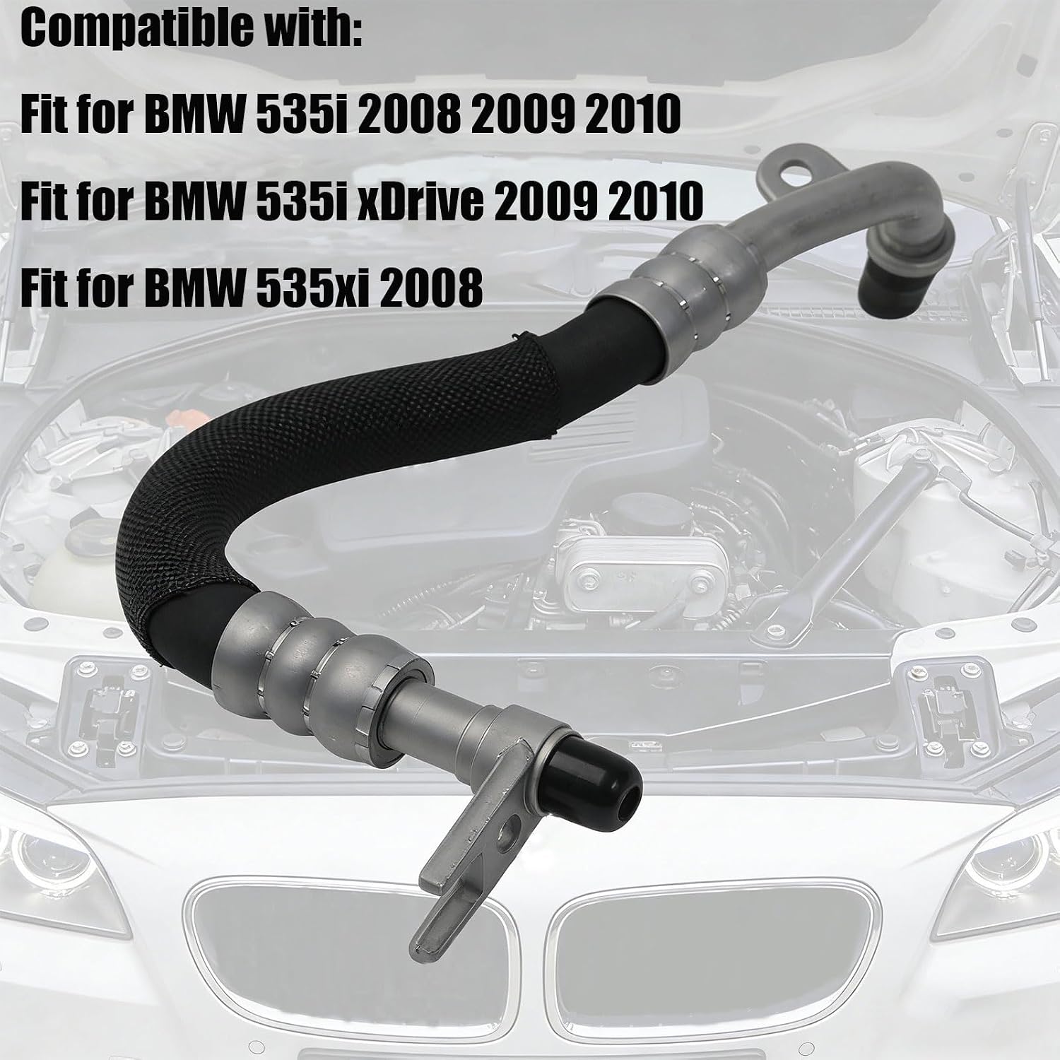 Outlet Engine Oil Cooler Line Hose Compatible with BMW E60 E61 Series 535i 2008-2010 535i xDrive 2009-2010 535xi 2008, Replace ‎17227560980