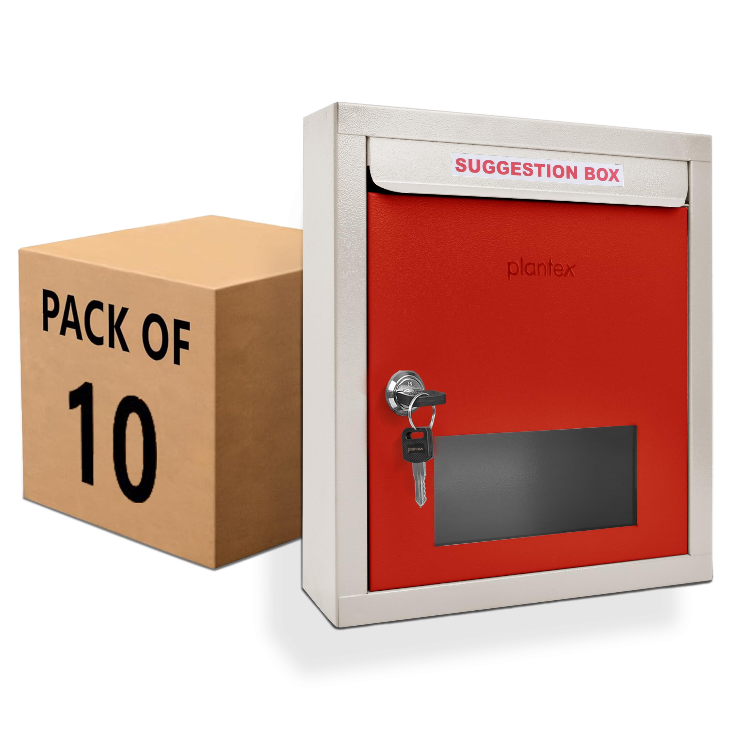 5-Pack Letter & Suggestion Boxes with Lock - Red & Ivory -23