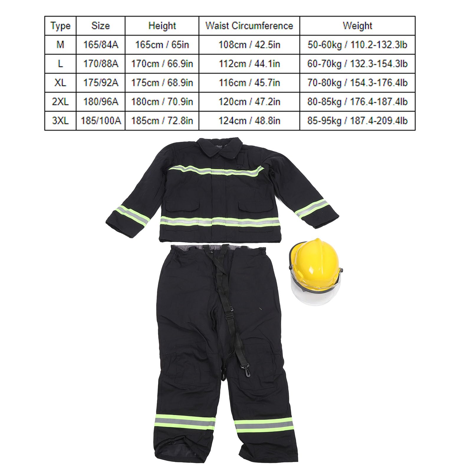 Eujgoov Traje de Seguridad Ignífugo Traje de Ropa de Seguridad Nylon de Algodón Ignífugo con Grifos Reflectantes