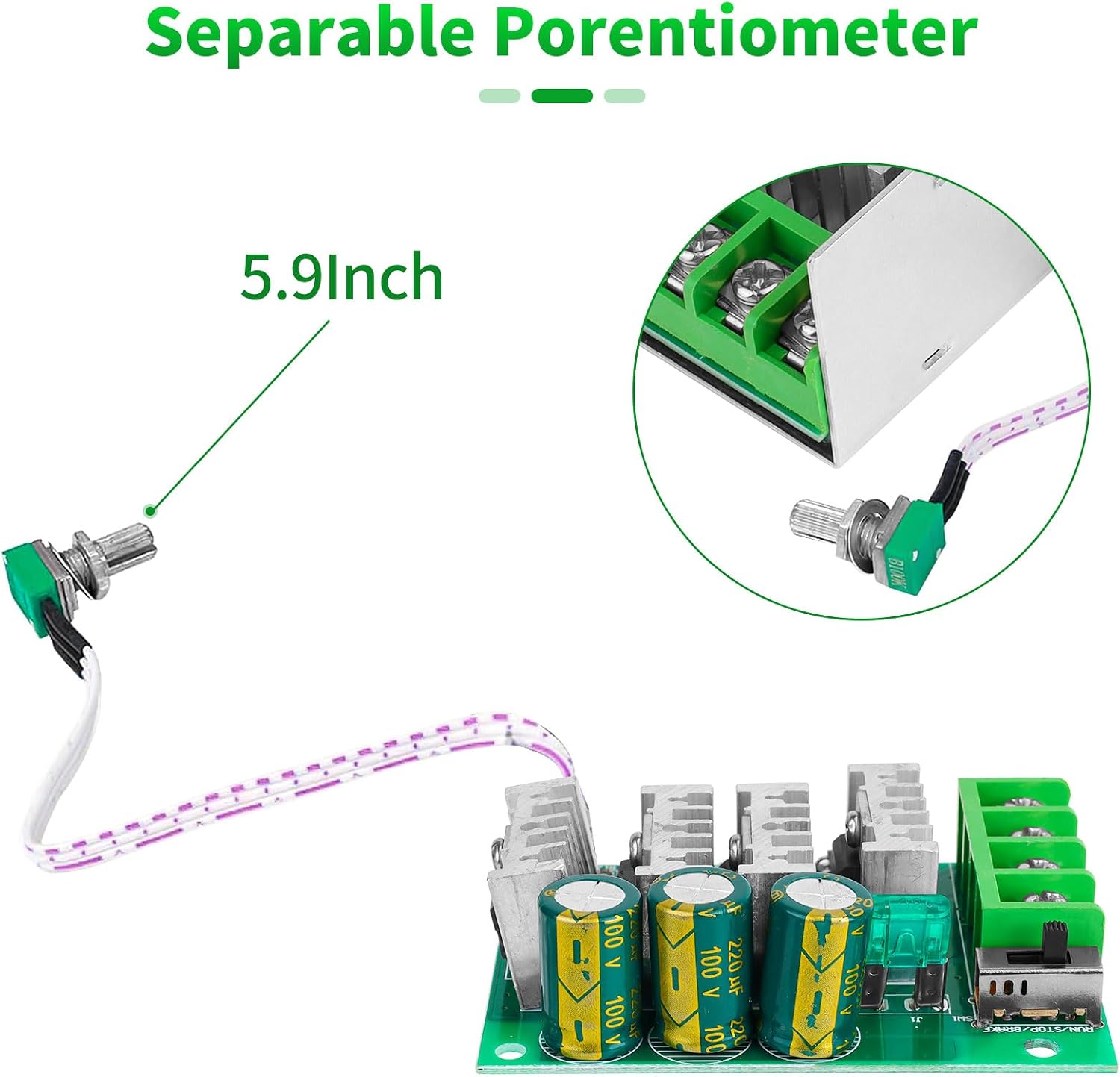 7-70V 30A PWM DC Motor Speed Controller, Adjustable PWM Motor Controller Switch 30A Variable Motor Speed Regulator