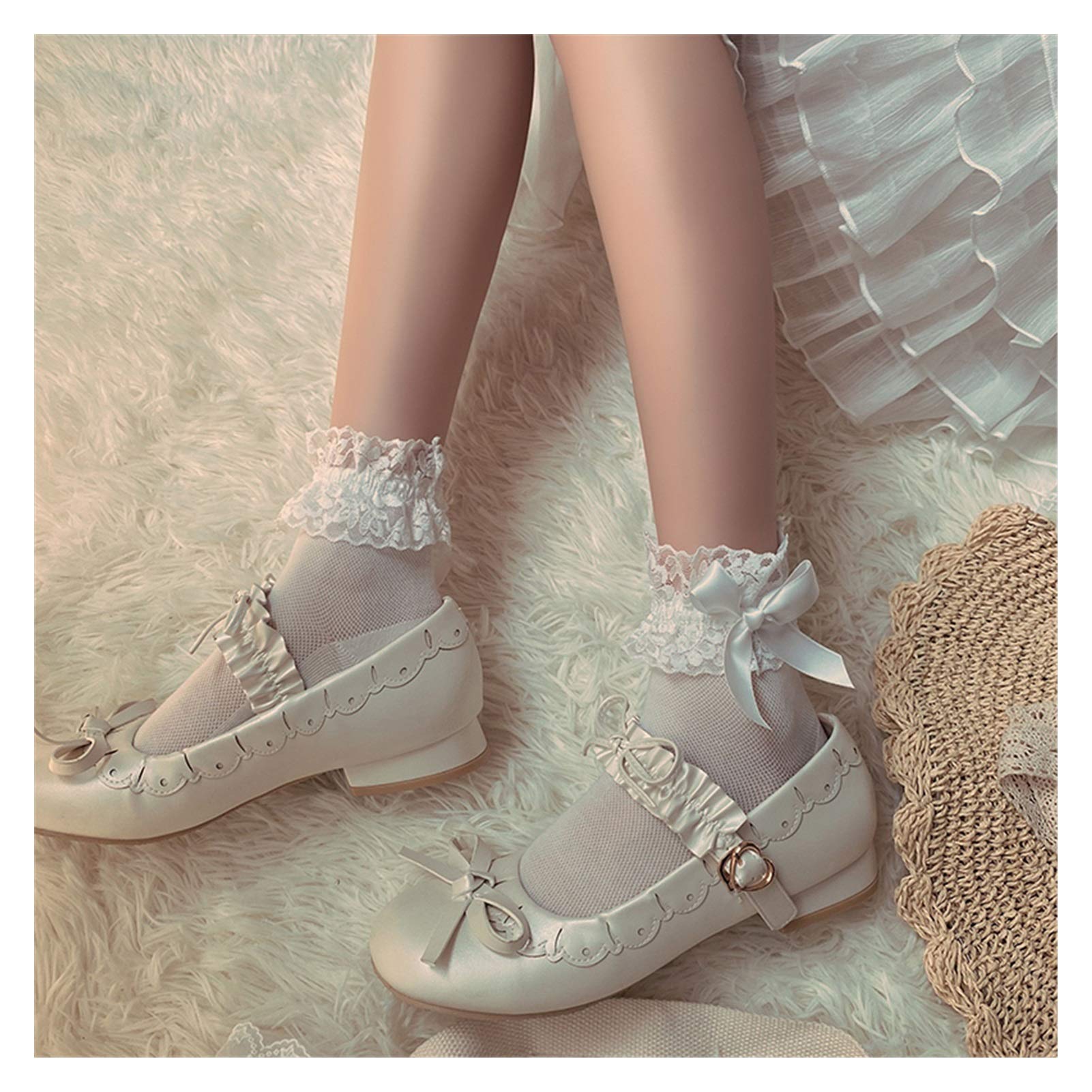 Chaussettes sœur douces filles en dentelle respirante style japonais