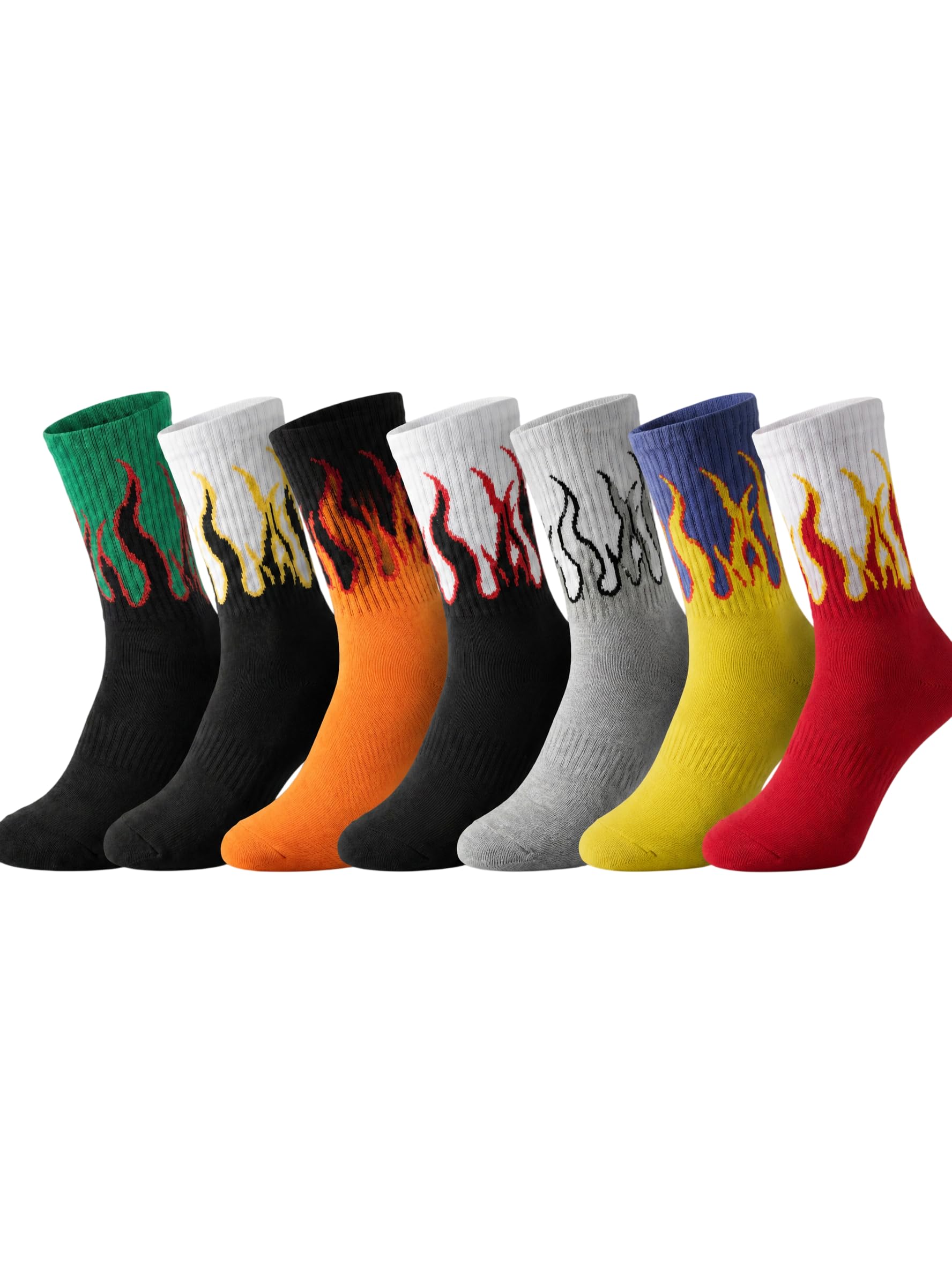 Unisex Pack of 7 Cotton Crew Length Socks-image-21